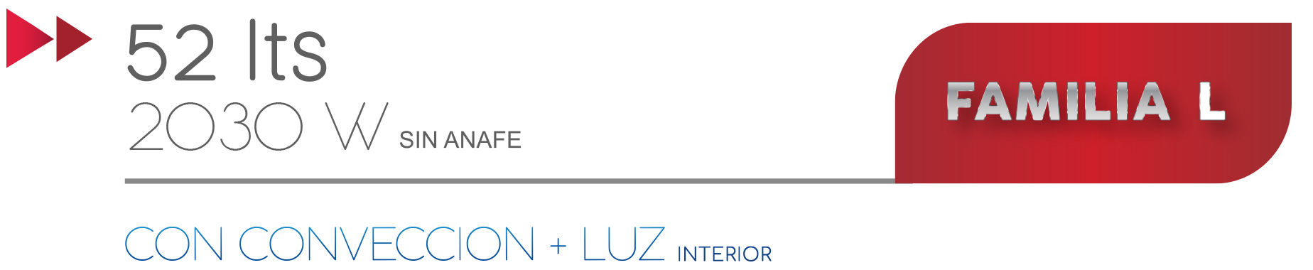 Horno electrico de 52lts. de 2030W